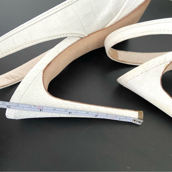 Christian Dior Vintage Croc Embossed Peep Toe Pumps Sling Back - Picture 11 of 14